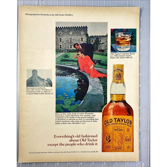 Old Taylor Whiskey "Everything's Old Fashion except the people"VTG Print Ad 1967 - Picture 2 of 3